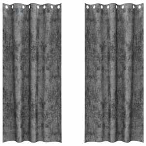 Sametové závěsy se záclonami 2 pcs Šedá 260 x 140 cm samet - obrázek 2
