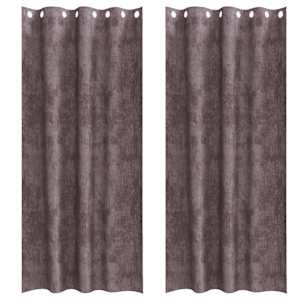 Sametové závěsy se záclonami 2 pcs Hnědá 225 x 140 cm samet - obrázek 2