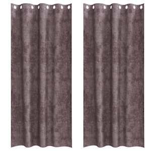 Sametové závěsy se záclonami 2 pcs Hnědá 245 x 140 cm samet - obrázek 2