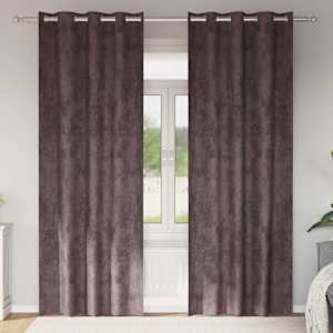 Sametové závěsy se záclonami 2 pcs Hnědá 260 x 140 cm samet - obrázek 1