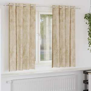 Sametové závěsy se záclonami 2 pcs Krémová 175 x 140 cm samet - obrázek 1