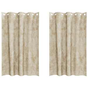 Sametové závěsy se záclonami 2 pcs Krémová 175 x 140 cm samet - obrázek 2