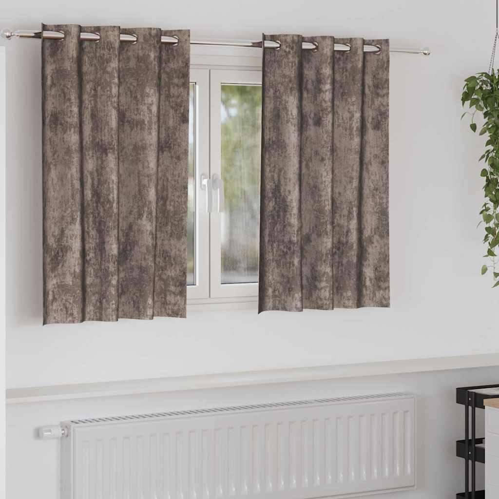 2 tk sametkardinat augudega Kappuccino 140x140 cm