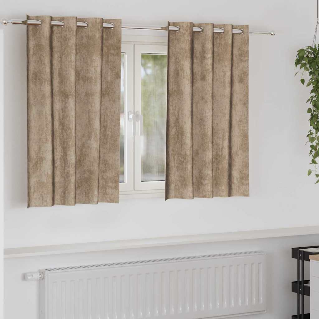Velvet Gardiner Champagne Polyester 140 x 140 cm