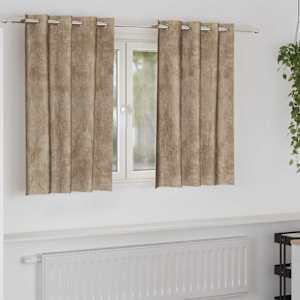 Velvete zavese z zavesami 2 pcs Šampanjec 140 x 140 cm Žamet