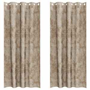 Sametové závěsy se záclonami 2 pcs champagne 225 x 140 cm samet - obrázek 2