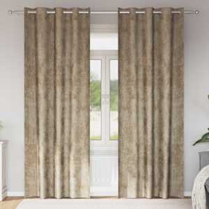 Sametové závěsy se záclonami 2 pcs champagne 245 x 140 cm samet - obrázek 1