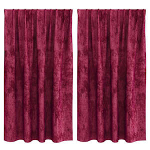 vidaXL Satiinist kardinad 2 tk Veinipunane 140 x 140 cm Samet