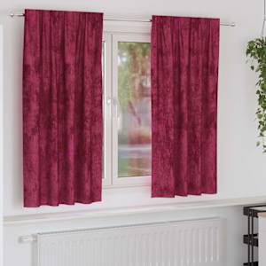 Velvete zavese z zavesami 2 pcs vinsko rdeča 175 x 140 cm Žamet