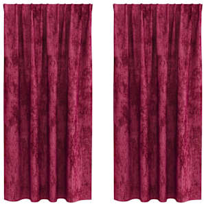 Sametové závěsy 2 pcs vínová červená 175 x 140 cm samet - obrázek 2