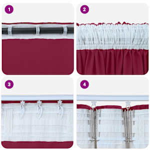 Sametové závěsy 2 pcs Víno Červené 260 x 140 cm samet - obrázek 7