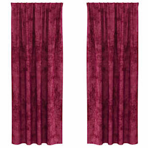 Sametové závěsy 2 pcs Víno Červené 260 x 140 cm samet - obrázek 2