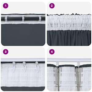 Sametové závěsy 2 pcs Stříbrně šedá 175 x 140 cm samet - obrázek 7
