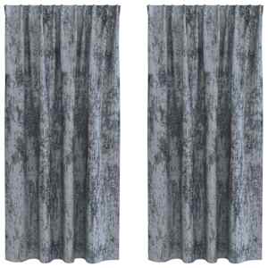 Sametové závěsy 2 pcs Stříbrně šedá 175 x 140 cm samet - obrázek 2