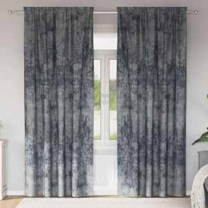 Velvete zavese z zavesami 2 pcs Srebrno siva 245 x 140 cm Žamet