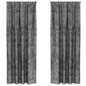 Sametové závěsy se záclonami 2 pcs Šedá 225 x 140 cm samet - obrázek 2