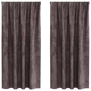 Sametové závěsy se záclonami 2 pcs Hnědá 175 x 140 cm samet - obrázek 2