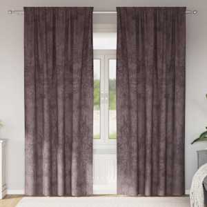 Sametové závěsy se záclonami 2 pcs Hnědá 225 x 140 cm samet - obrázek 1