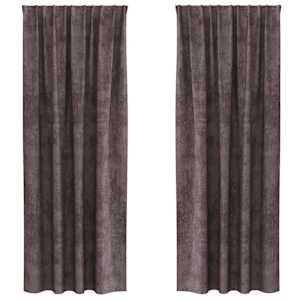 Sametové závěsy se záclonami 2 pcs Hnědá 225 x 140 cm samet - obrázek 2