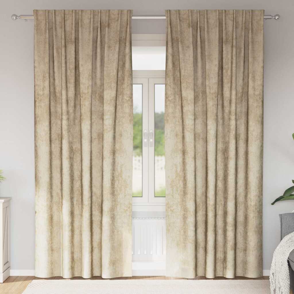 satiinkardinad 2 tk tikutaskuga kreem 225x140 cm