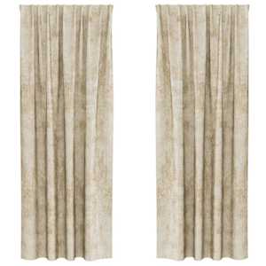 Sametové závěsy se záclonami 2 pcs Krémová 245 x 140 cm samet - obrázek 2