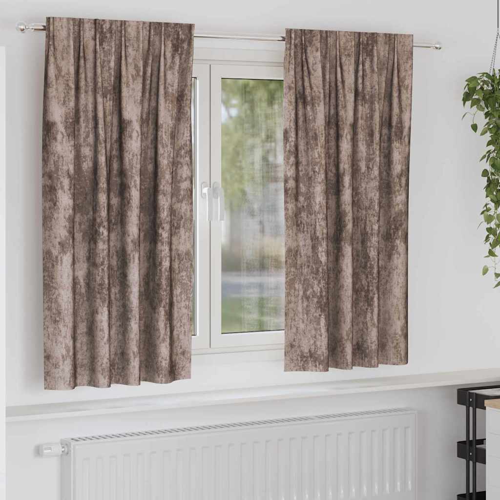 Sametkardinad 2 tk silmadega Kapputsino 175x140 cm