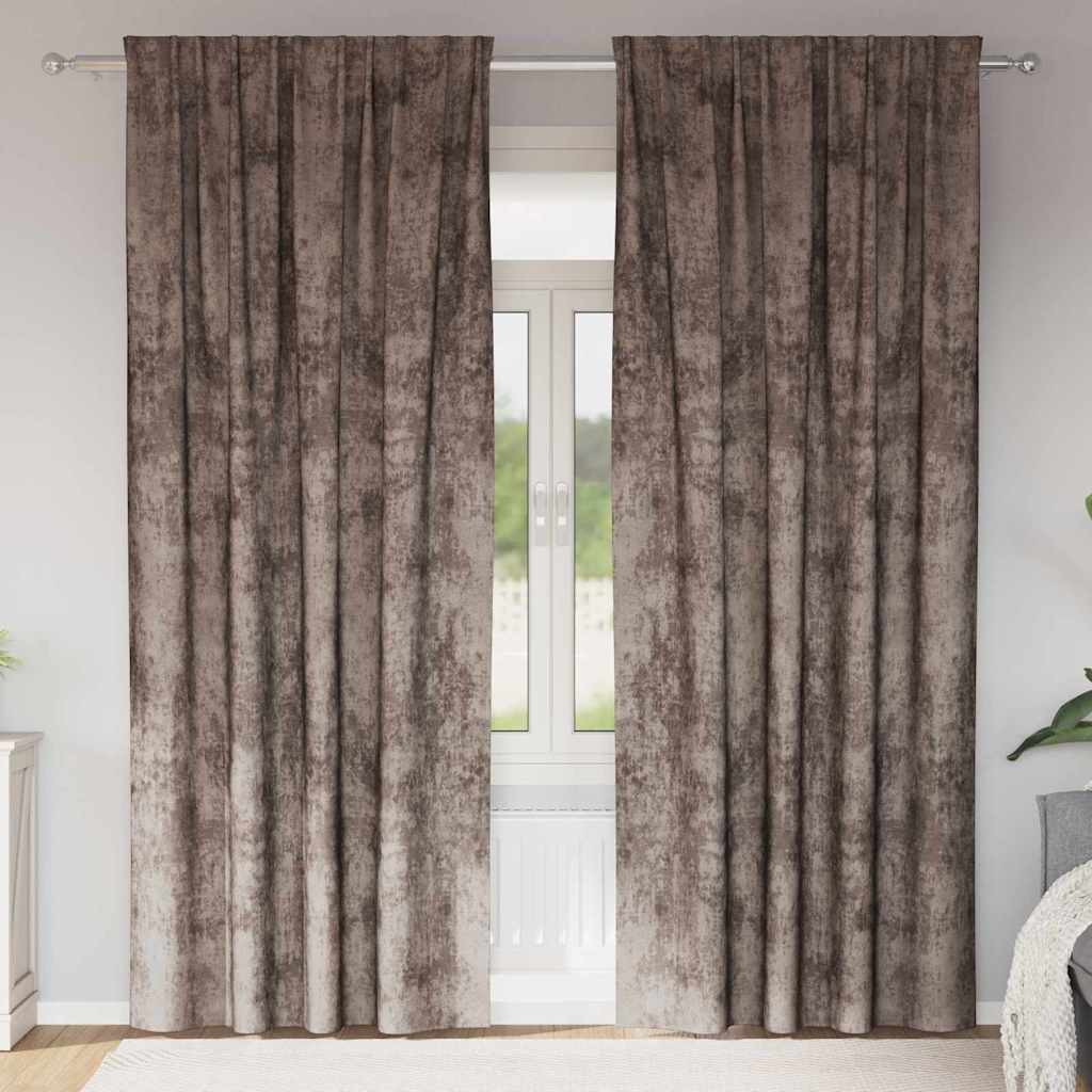 Sametkardinad 2 tk silmadega Kaputsino 260x140 cm