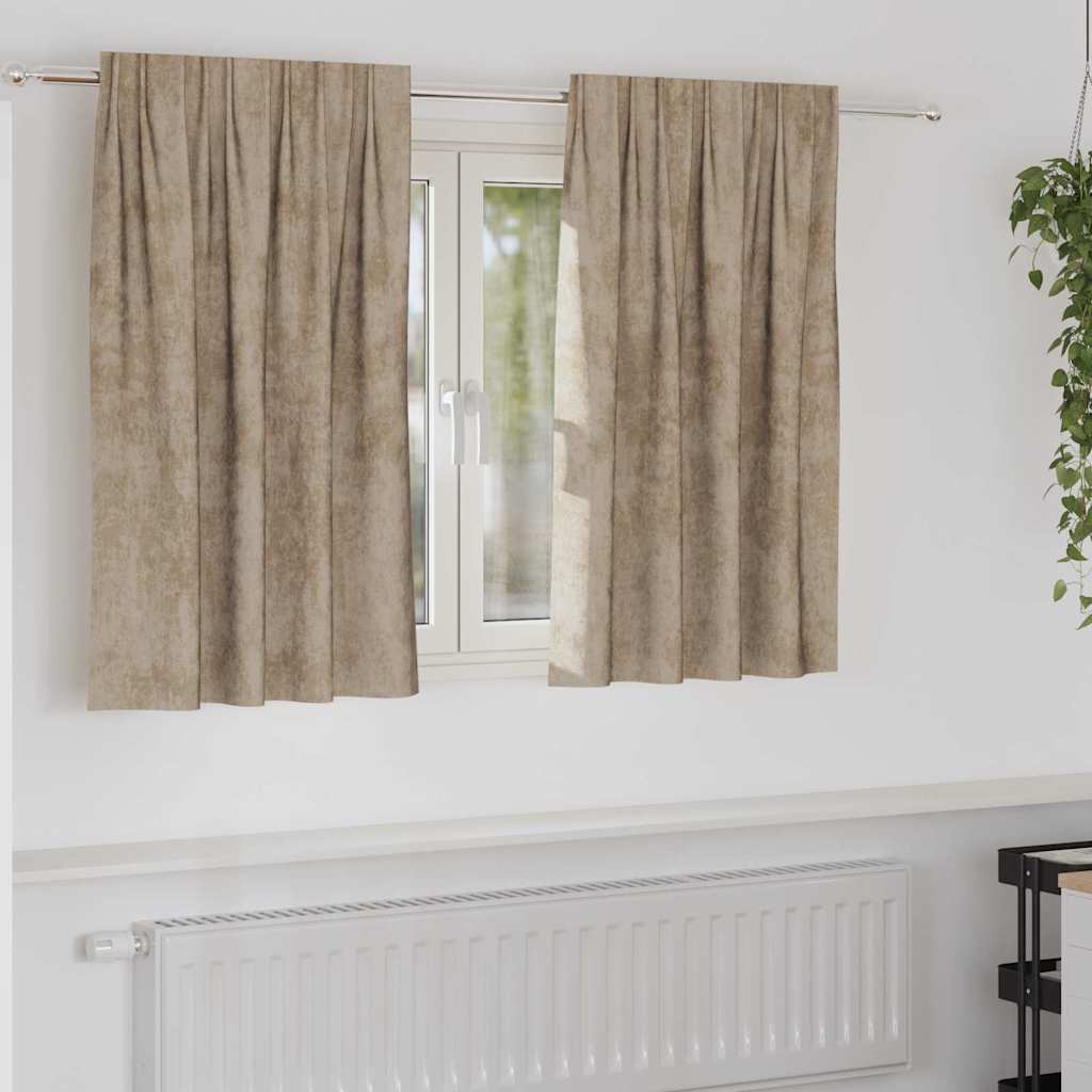 Velour Gardiner 2 stk med Rod Pocket Champagne 140x140 cm