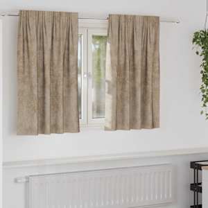 Velvete zavese z zavesami 2 pcs Šampanjec 140 x 140 cm Žamet