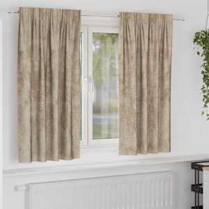 Sametové závěsy se záclonami 2 pcs champagne 175 x 140 cm samet - obrázek 1