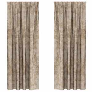 Sametové závěsy se záclonami 2 pcs champagne 225 x 140 cm samet - obrázek 2