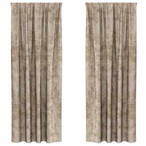 Sametové závěsy se záclonami 2 pcs champagne 260 x 140 cm samet - obrázek 2