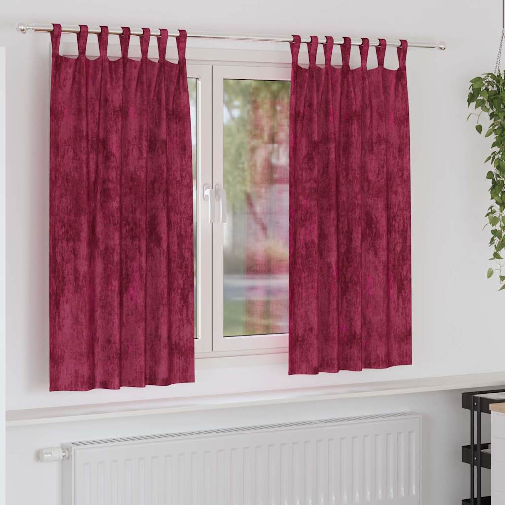 Sametkardinad 2 tk silmadega Veini punane 175x140 cm