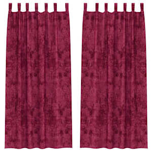 Sametové závěsy 2 pcs vínová červená 260 x 140 cm samet - obrázek 2