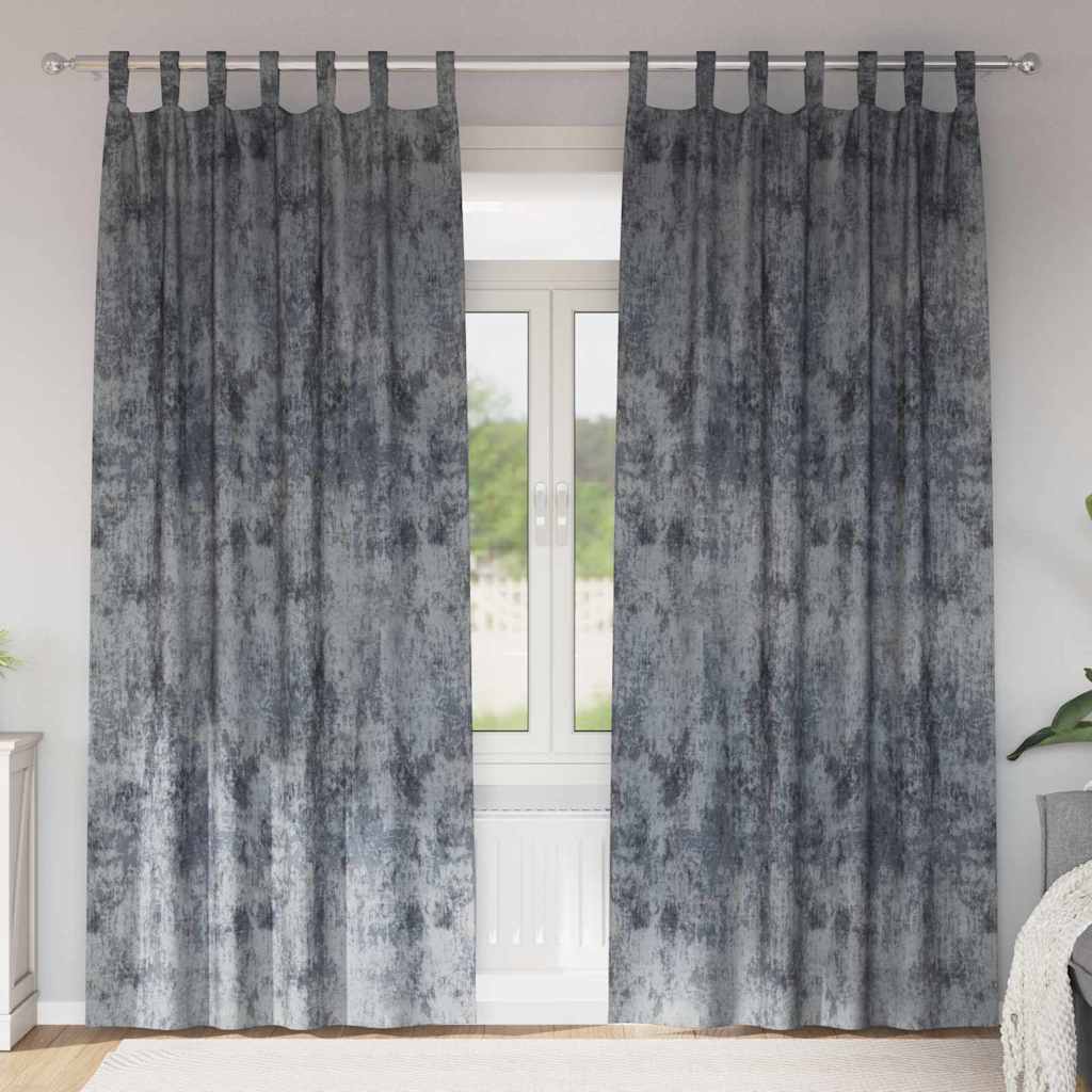 Sametkardinaad 2 tk riba-pealsega Hõbedane hall 260x140 cm