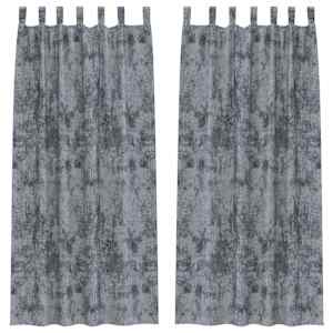 Sametové závěsy 2 pcs Stříbrně šedá 260 x 140 cm samet - obrázek 2