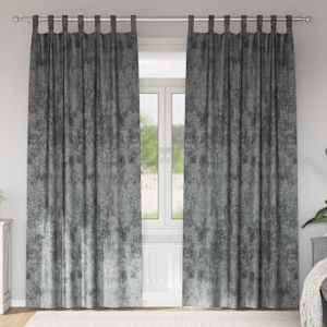 Sametové závěsy se záclonami 2 pcs Šedá 260 x 140 cm samet - obrázek 1
