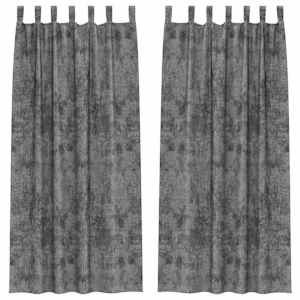 Sametové závěsy se záclonami 2 pcs Šedá 260 x 140 cm samet - obrázek 2