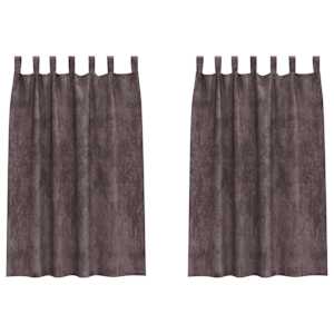 Sametové závěsy se záclonami 2 pcs Hnědá 175 x 140 cm samet - obrázek 2