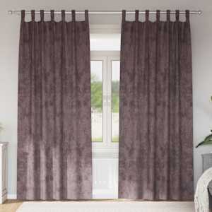 Sametové závěsy se záclonami 2 pcs Hnědá 225 x 140 cm samet - obrázek 1