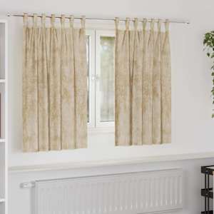 Sametové závěsy se záclonami 2 pcs Krémová 140 x 140 cm samet - obrázek 1