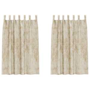 Sametové závěsy se záclonami 2 pcs Krémová 175 x 140 cm samet - obrázek 2
