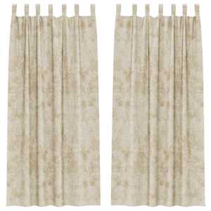 Sametové závěsy se záclonami 2 pcs Krémová 245 x 140 cm samet - obrázek 2