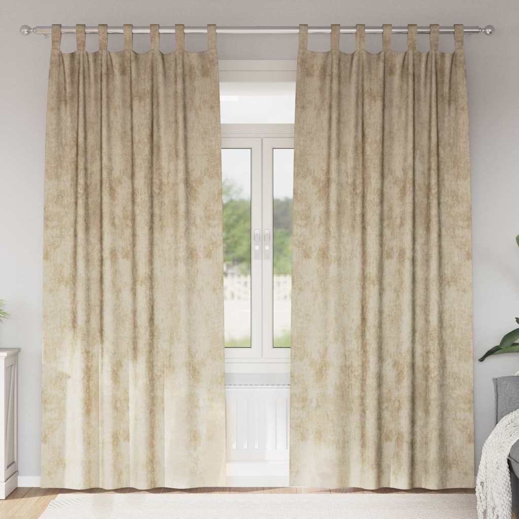 sametkardinad 2 tk aasaidiga Kreemjas 260x140 cm