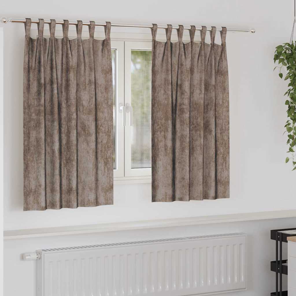 Sametkardinad 2 tk silmadega Kappuccino 140x140 cm