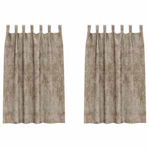 Sametové závěsy se záclonami 2 pcs champagne 175 x 140 cm samet - obrázek 2