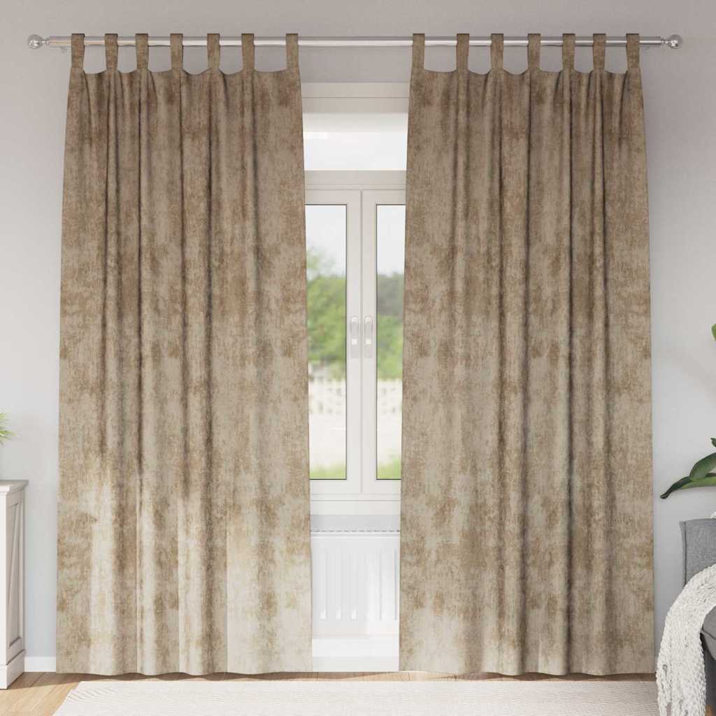 satiin kardinad 2 tk silmadega šampanja 245x140 cm