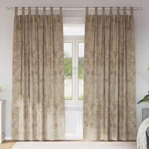 Sametové závěsy se záclonami 2 pcs champagne 260 x 140 cm samet - obrázek 1