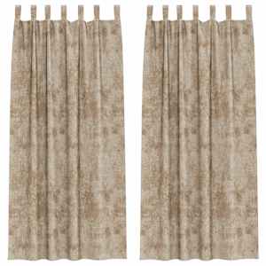 Sametové závěsy se záclonami 2 pcs champagne 260 x 140 cm samet - obrázek 2