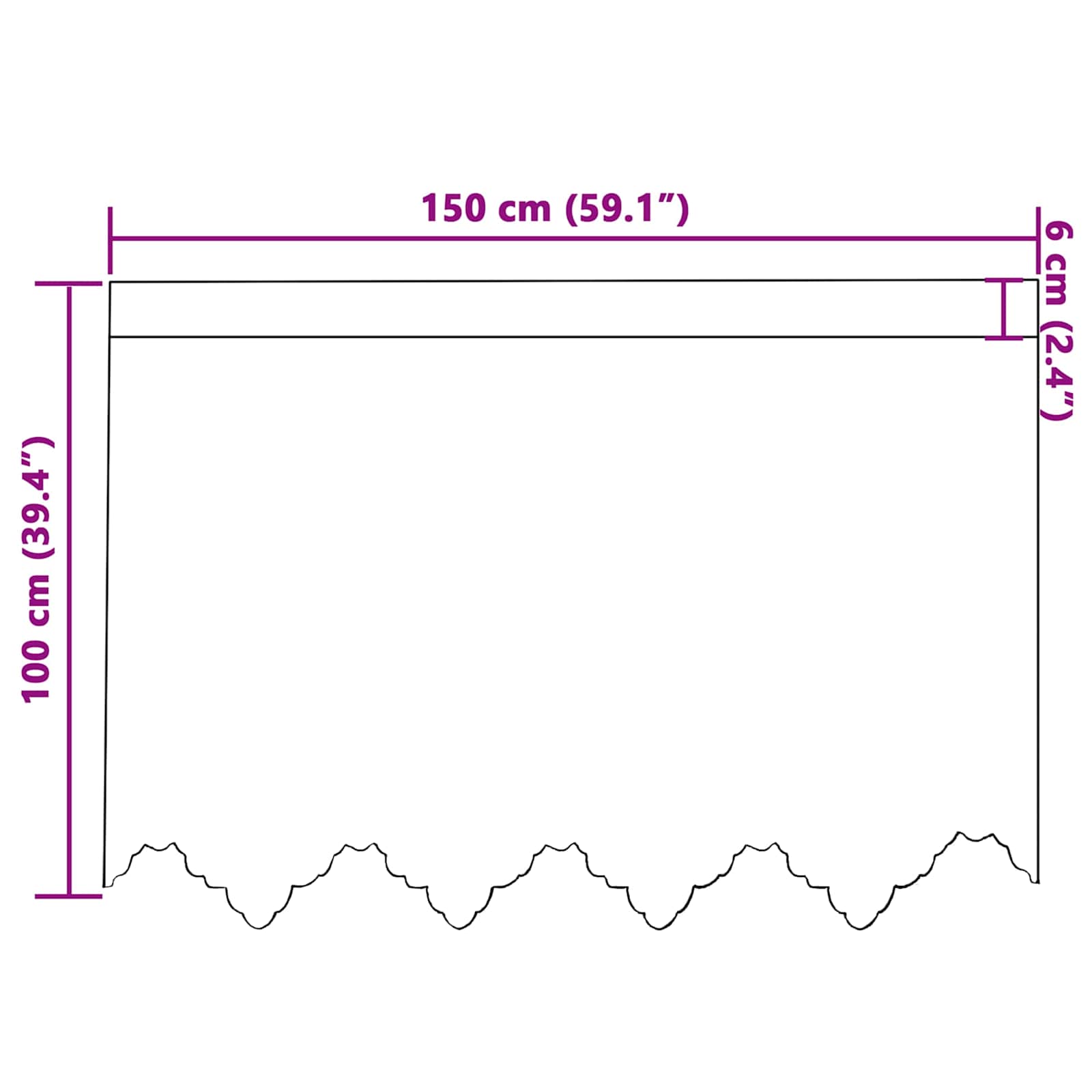 Kantgordijn met gordijnen Bloemen Wit 150 x 100 cm Polyester - Afbeelding 8